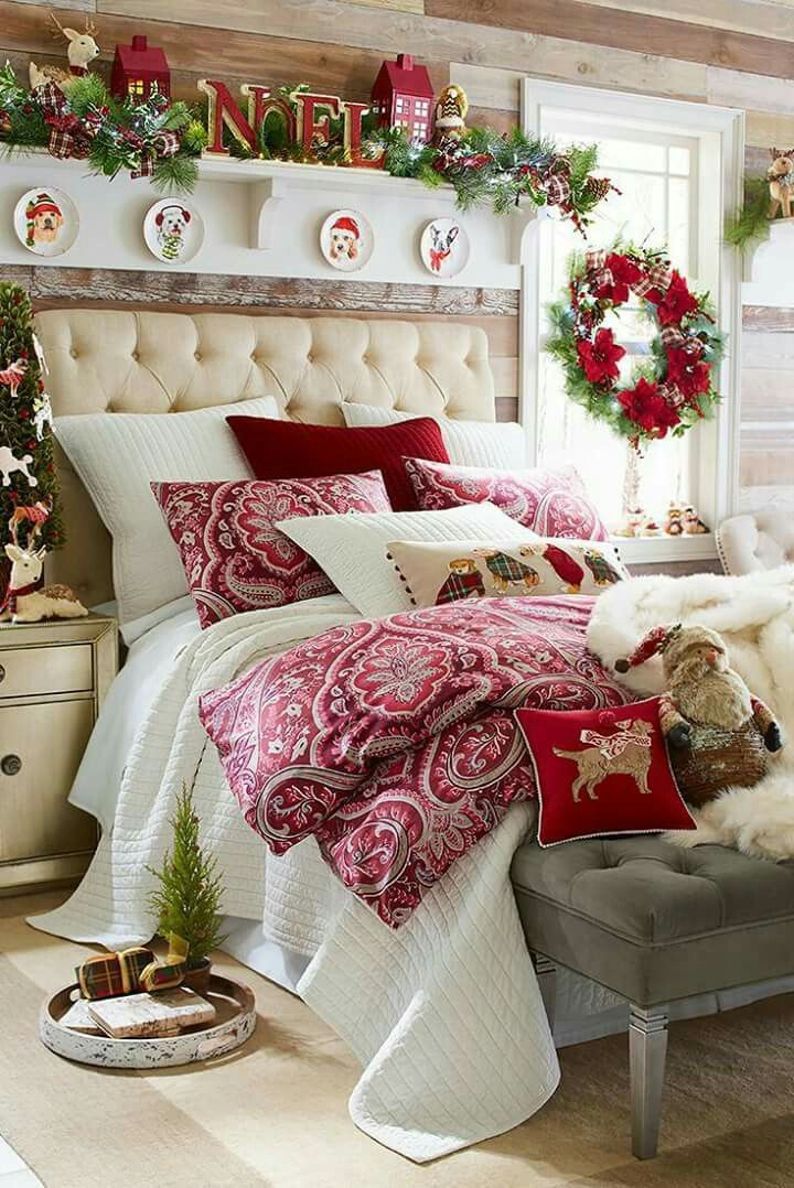02 Farmhouse Christmas Bedroom Decorating Ideas Christmas